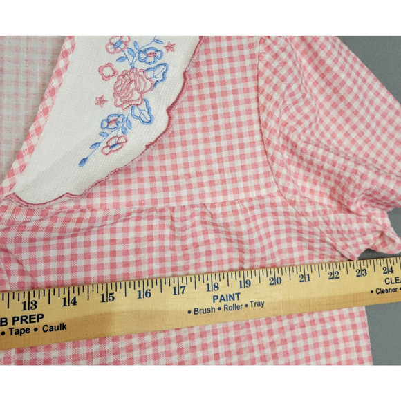 Anthony Richards Gingham House Dress Robe Womens MP Seersucker Duster Lounge VTG - Picture 5 of 11